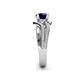 6 - Aimee Signature Blue Sapphire and Diamond Bypass Halo Engagement Ring 