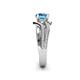 6 - Aimee Signature Blue Topaz and Diamond Bypass Halo Engagement Ring 