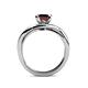 5 - Aimee Signature Red Garnet and Diamond Bypass Halo Engagement Ring 