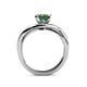 5 - Aimee Signature Diamond and Lab Created Alexandrite Bypass Halo Engagement Ring 
