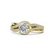 1 - Aimee Signature Round Diamond Bypass Halo Engagement Ring 