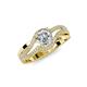 4 - Aimee Signature Round Diamond Bypass Halo Engagement Ring 