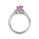 5 - Levana Signature Pink Sapphire and Diamond Halo Engagement Ring 
