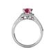 5 - Levana Signature Round Pink Tourmaline and Diamond Halo Engagement Ring 