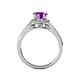 5 - Levana Signature Amethyst and Diamond Halo Engagement Ring 