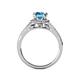 5 - Levana Signature Blue Topaz and Diamond Halo Engagement Ring 