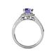 5 - Levana Signature Diamond and Iolite Halo Engagement Ring 