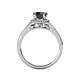 5 - Levana Signature Black and White Diamond Halo Engagement Ring 