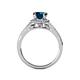 5 - Levana Signature Blue and White Diamond Halo Engagement Ring 