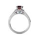 5 - Levana Signature Red Garnet and Diamond Halo Engagement Ring 