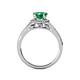 5 - Levana Signature Emerald and Diamond Halo Engagement Ring 