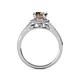 5 - Levana Signature Smoky Quartz and Diamond Halo Engagement Ring 