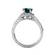 5 - Levana Signature London Blue Topaz and Diamond Halo Engagement Ring 