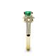 6 - Levana Signature Emerald and Diamond Halo Engagement Ring 