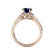 5 - Levana Signature Blue Sapphire and Diamond Halo Engagement Ring 