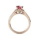5 - Levana Signature Rhodolite Garnet and Diamond Halo Engagement Ring 