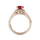 5 - Levana Signature Ruby and Diamond Halo Engagement Ring 
