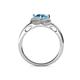 5 - Anneka Signature Blue Topaz and Diamond Halo Engagement Ring 