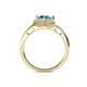 5 - Anneka Signature Blue Topaz and Diamond Halo Engagement Ring 