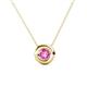 Arela 5.40 mm Round Pink Sapphire Donut Bezel Solitaire Pendant Necklace 