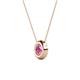2 - Arela 5.40 mm Round Pink Sapphire Donut Bezel Solitaire Pendant Necklace 