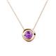 Arela 5.40 mm Round Amethyst Donut Bezel Solitaire Pendant Necklace 