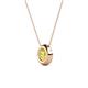 2 - Arela 5.40 mm Round Yellow Sapphire Donut Bezel Solitaire Pendant Necklace 