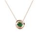 Arela 5.40 mm Round Lab Created Alexandrite Donut Bezel Solitaire Pendant Necklace 