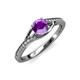 4 - Grianne Signature Amethyst and Diamond Engagement Ring 