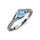 4 - Grianne Signature Blue Topaz and Diamond Engagement Ring 