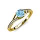 4 - Grianne Signature Blue Topaz and Diamond Engagement Ring 