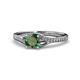 1 - Grianne Signature Diamond and Lab Created Alexandrite Engagement Ring 