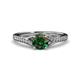3 - Grianne Signature Diamond and Lab Created Alexandrite Engagement Ring 