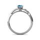 5 - Grianne Signature Blue Topaz and Diamond Engagement Ring 