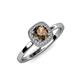 4 - Alaina Signature Smoky Quartz and Diamond Halo Engagement Ring 