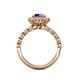 5 - Aelan Signature Iolite and Diamond Floral Halo Engagement Ring 