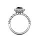 5 - Aelan Signature Black and White Diamond Floral Halo Engagement Ring 