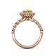 5 - Aelan Signature Peridot and Diamond Floral Halo Engagement Ring 
