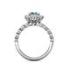 5 - Aelan Signature Aquamarine and Diamond Floral Halo Engagement Ring 