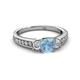 2 - Valene Aquamarine and Diamond Three Stone Engagement Ring 