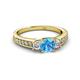 2 - Valene Blue Topaz and Diamond Three Stone Engagement Ring 