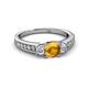 2 - Valene Citrine and Diamond Three Stone Engagement Ring 