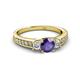 2 - Valene Iolite and Diamond Three Stone Engagement Ring 