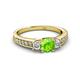 2 - Valene Peridot and Diamond Three Stone Engagement Ring 