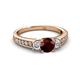 2 - Valene Red Garnet and Diamond Three Stone Engagement Ring 