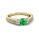 2 - Valene Emerald and Diamond Three Stone Engagement Ring 