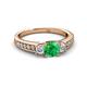 2 - Valene Emerald and Diamond Three Stone Engagement Ring 