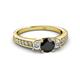 2 - Valene Black and White Diamond Three Stone Engagement Ring 