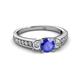 2 - Valene Tanzanite and Diamond Three Stone Engagement Ring 