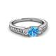 2 - Valene Blue Topaz and Diamond Three Stone Engagement Ring 